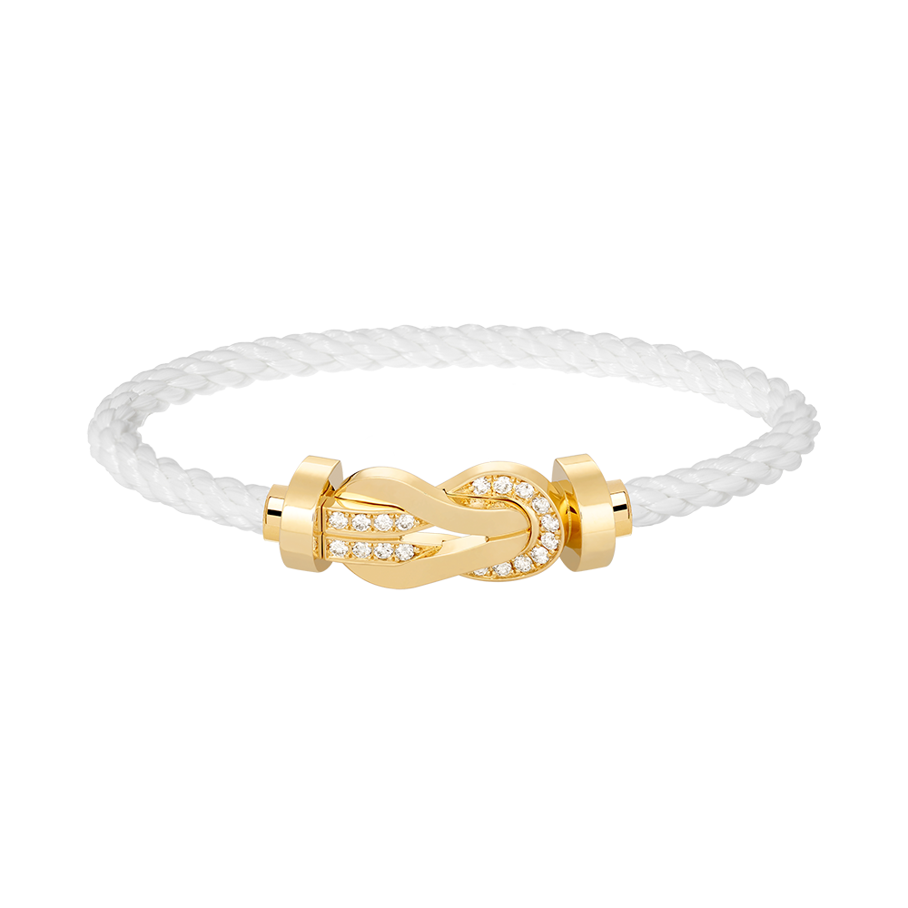 [Vicky]CHANCE LARGE 8 FIGURE BUCKLE HALF DIAMOND BRACELET GOLD