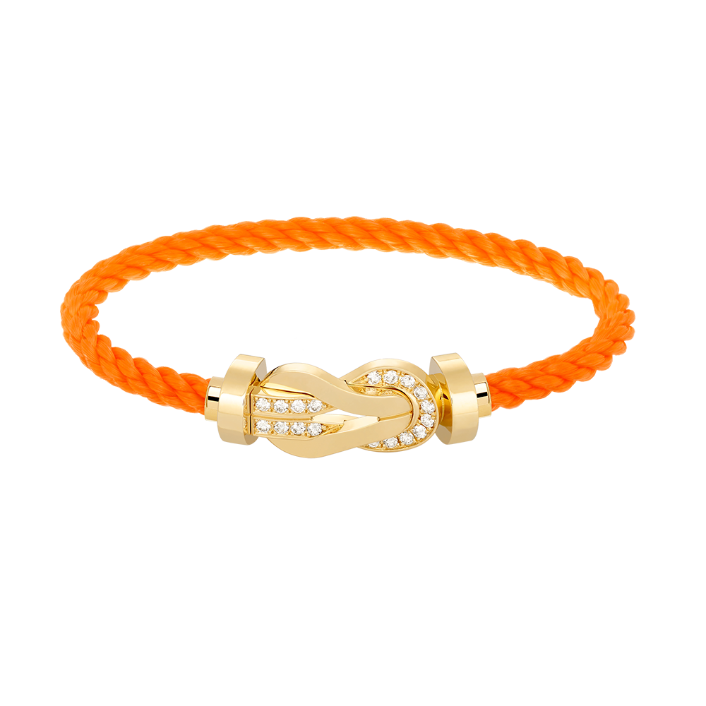 [Vicky]CHANCE LARGE 8 FIGURE BUCKLE HALF DIAMOND BRACELET GOLD