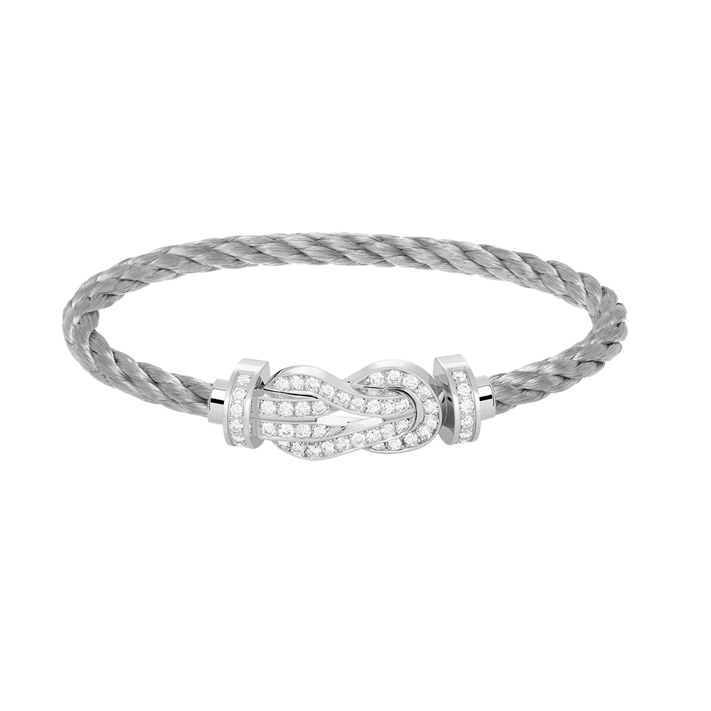 [Vicky]CHANCE LARGE 8 FIGURE BUCKLE FULL DIAMOND BRACELET SILVER