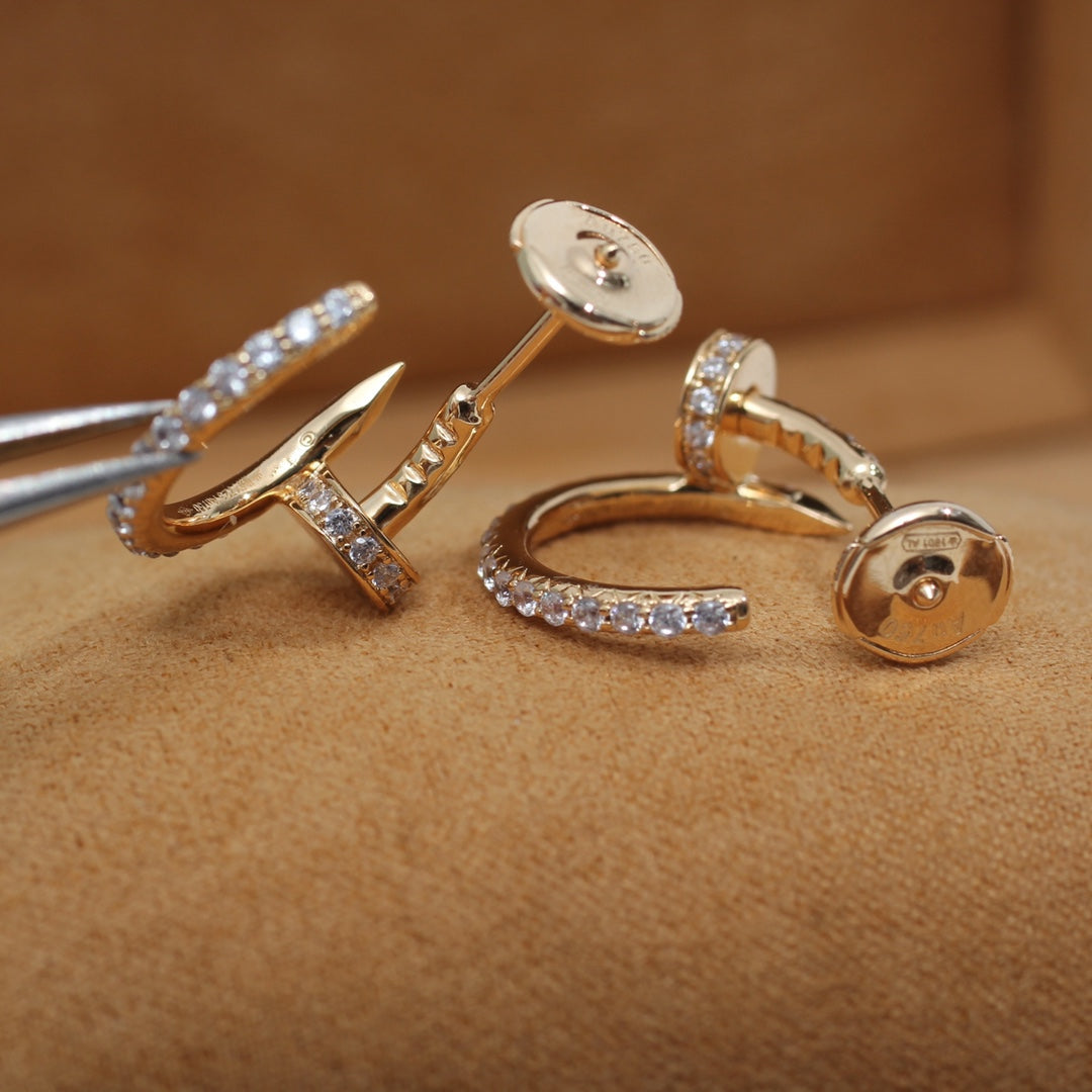 [Vicky]JUSTE EARRINGS 12.75MM PINK GOLD DIAMOND