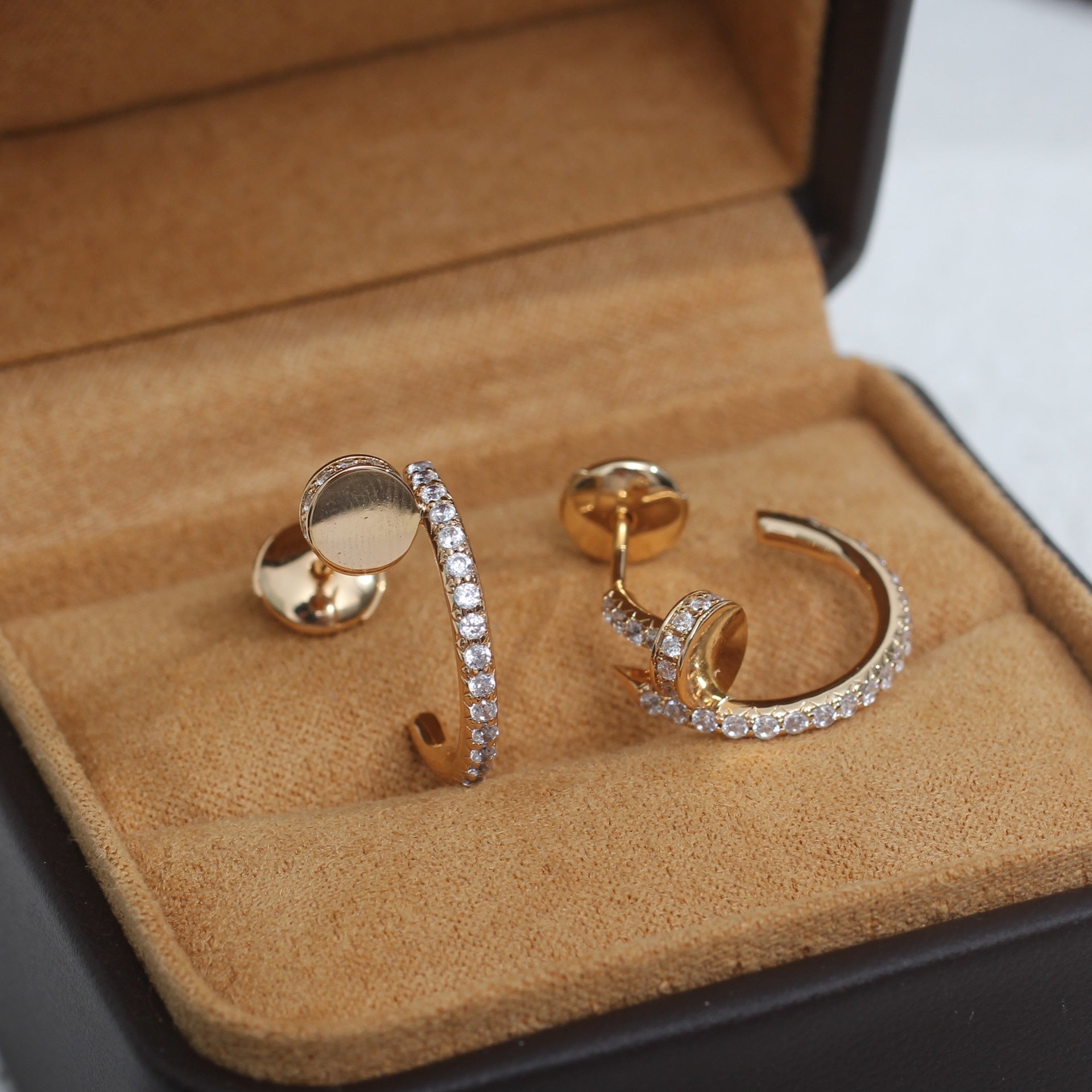 [Vicky]JUSTE EARRINGS 12.75MM PINK GOLD DIAMOND