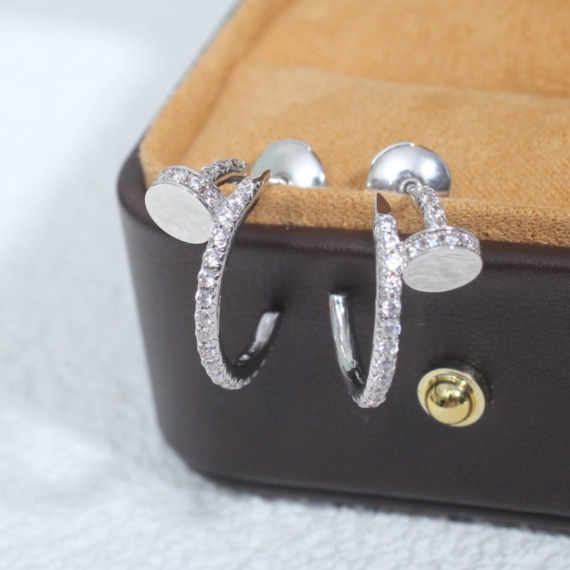 [Vicky]JUSTE EARRINGS 12.75MM SILVER DIAMOND