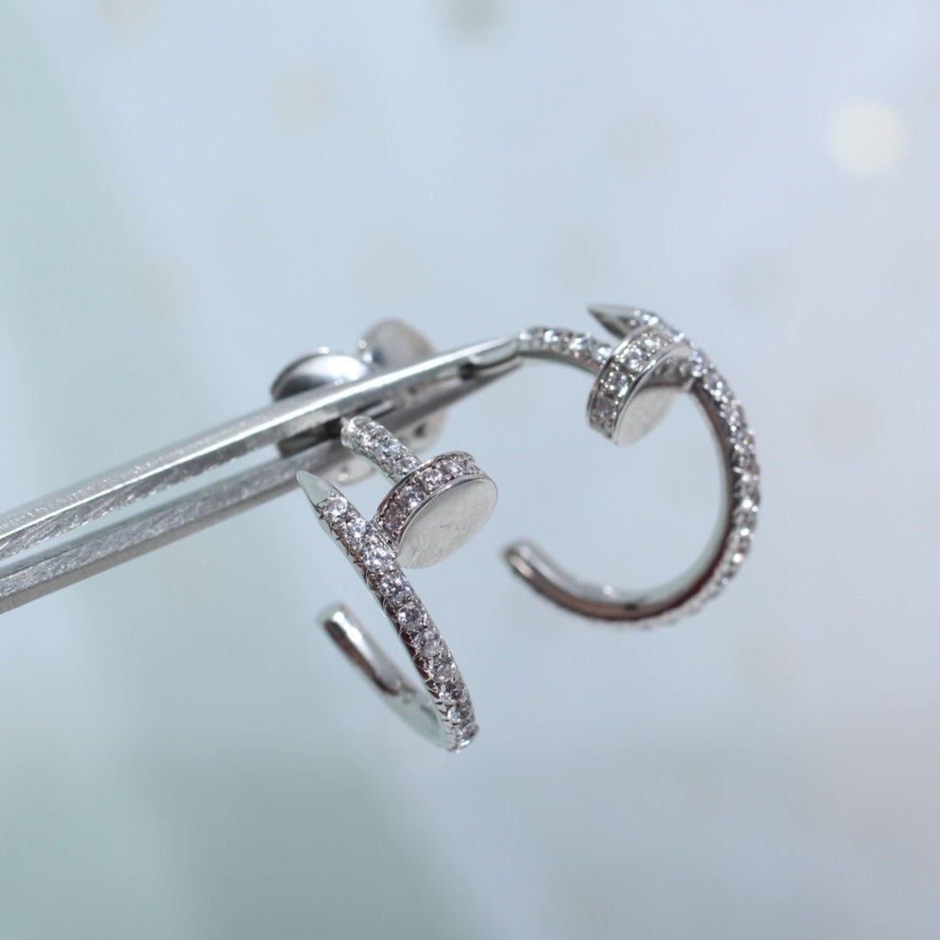 [Vicky]JUSTE EARRINGS 12.75MM SILVER DIAMOND