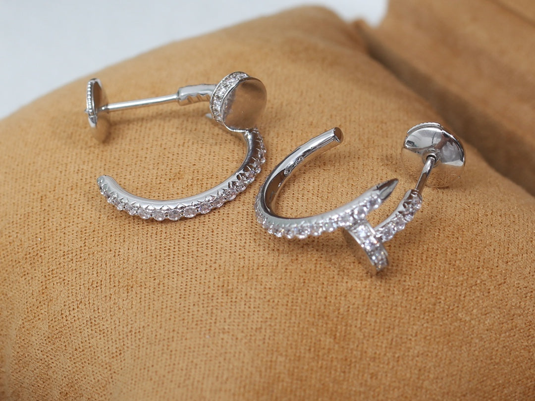 [Vicky]JUSTE EARRINGS 12.75MM SILVER DIAMOND