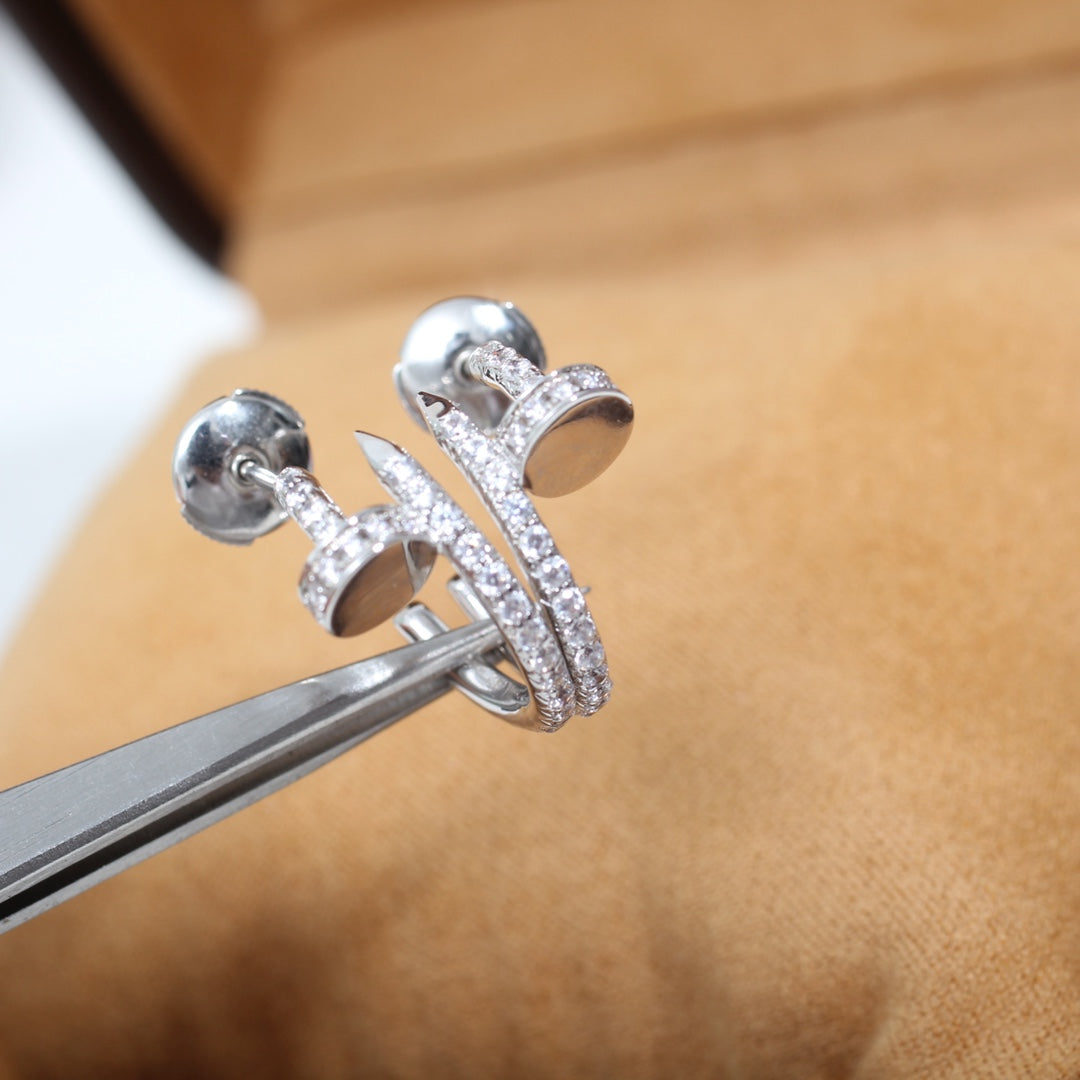 [Vicky]JUSTE EARRINGS 12.75MM SILVER DIAMOND