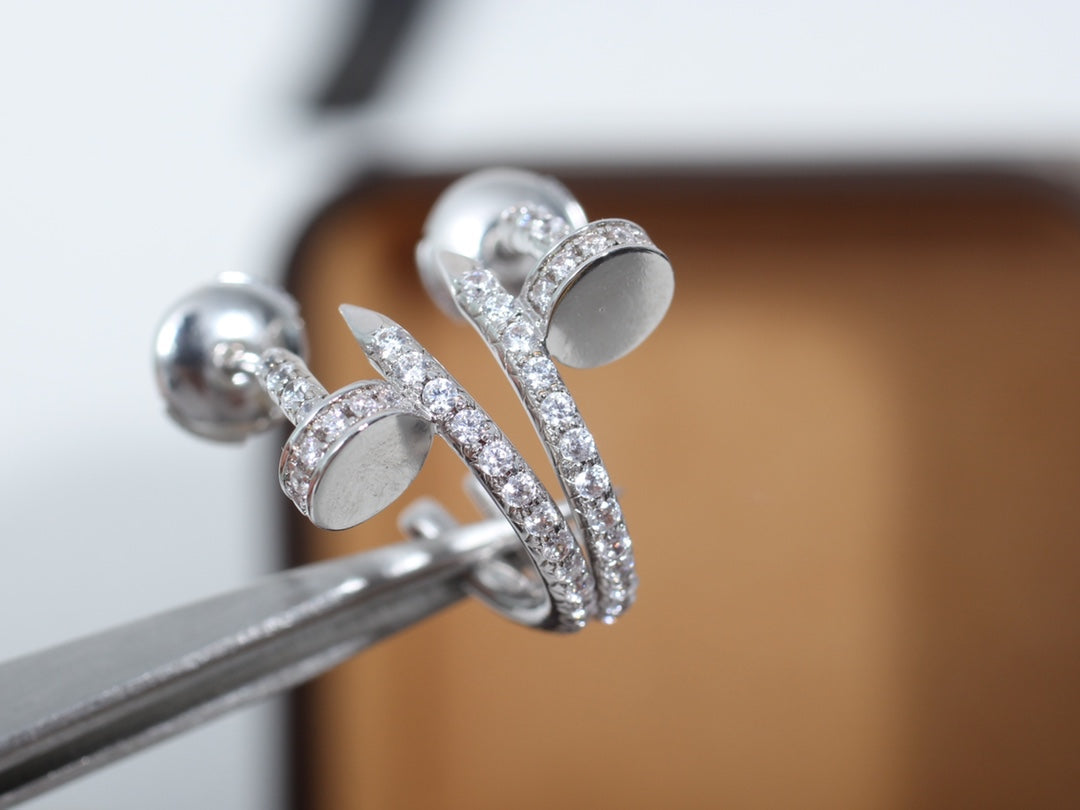 [Vicky]JUSTE EARRINGS 12.75MM SILVER DIAMOND