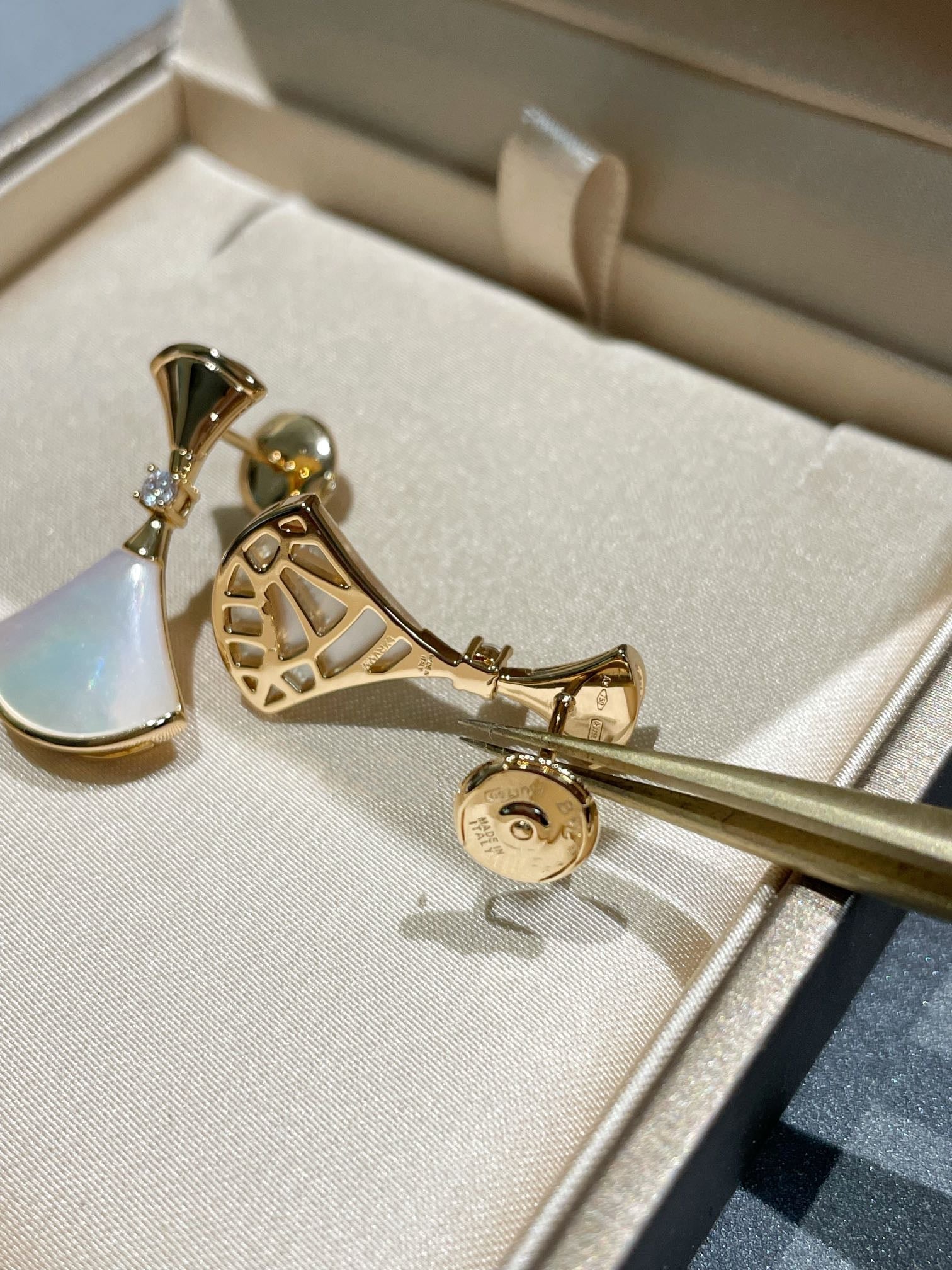 [Vicky]DREAM MOP 1 DIAMOND EARRINGS