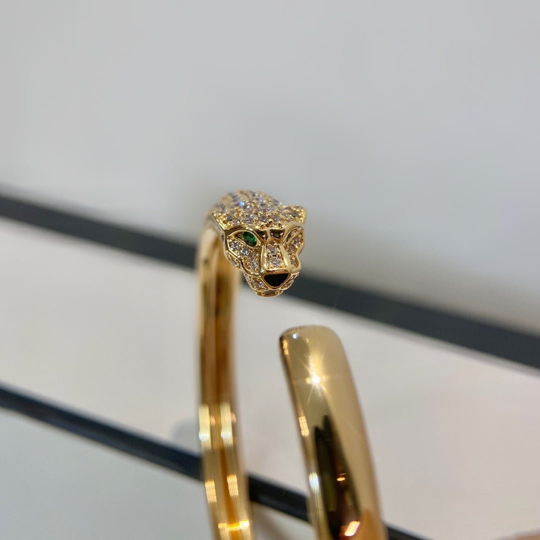 [Vicky]PANTHERE GOLD DIAMOND OPEN BRACELET