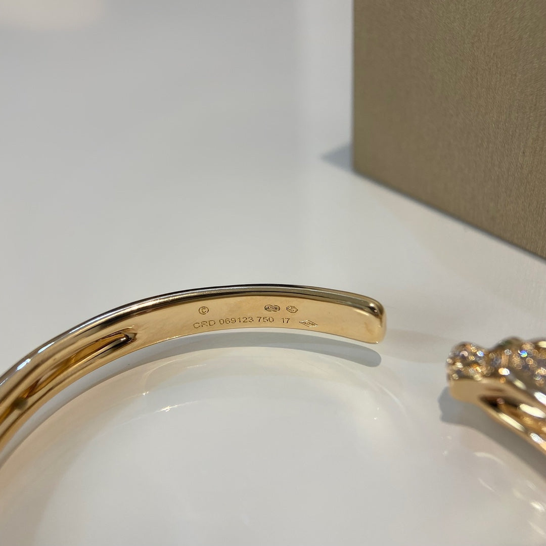 [Vicky]PANTHERE GOLD DIAMOND OPEN BRACELET