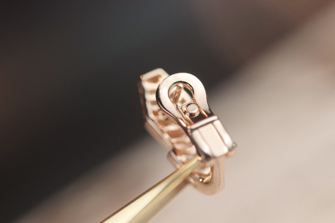 [Vicky]SERPENT PINK GOLD DIAMOND EARRINGS