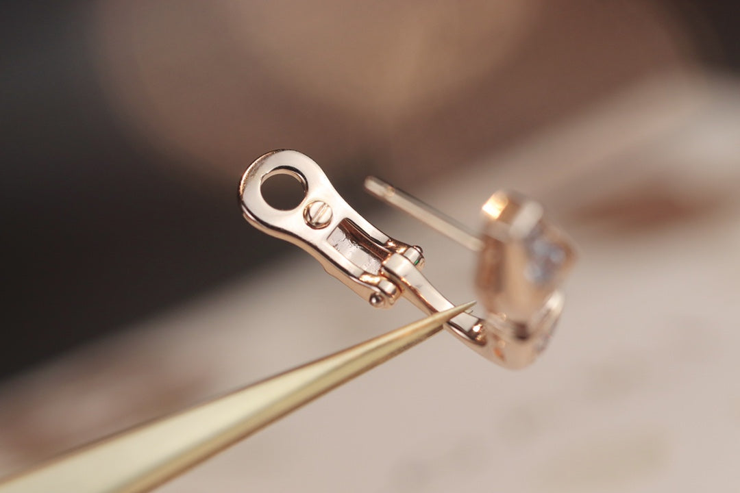 [Vicky]SERPENT PINK GOLD DIAMOND EARRINGS