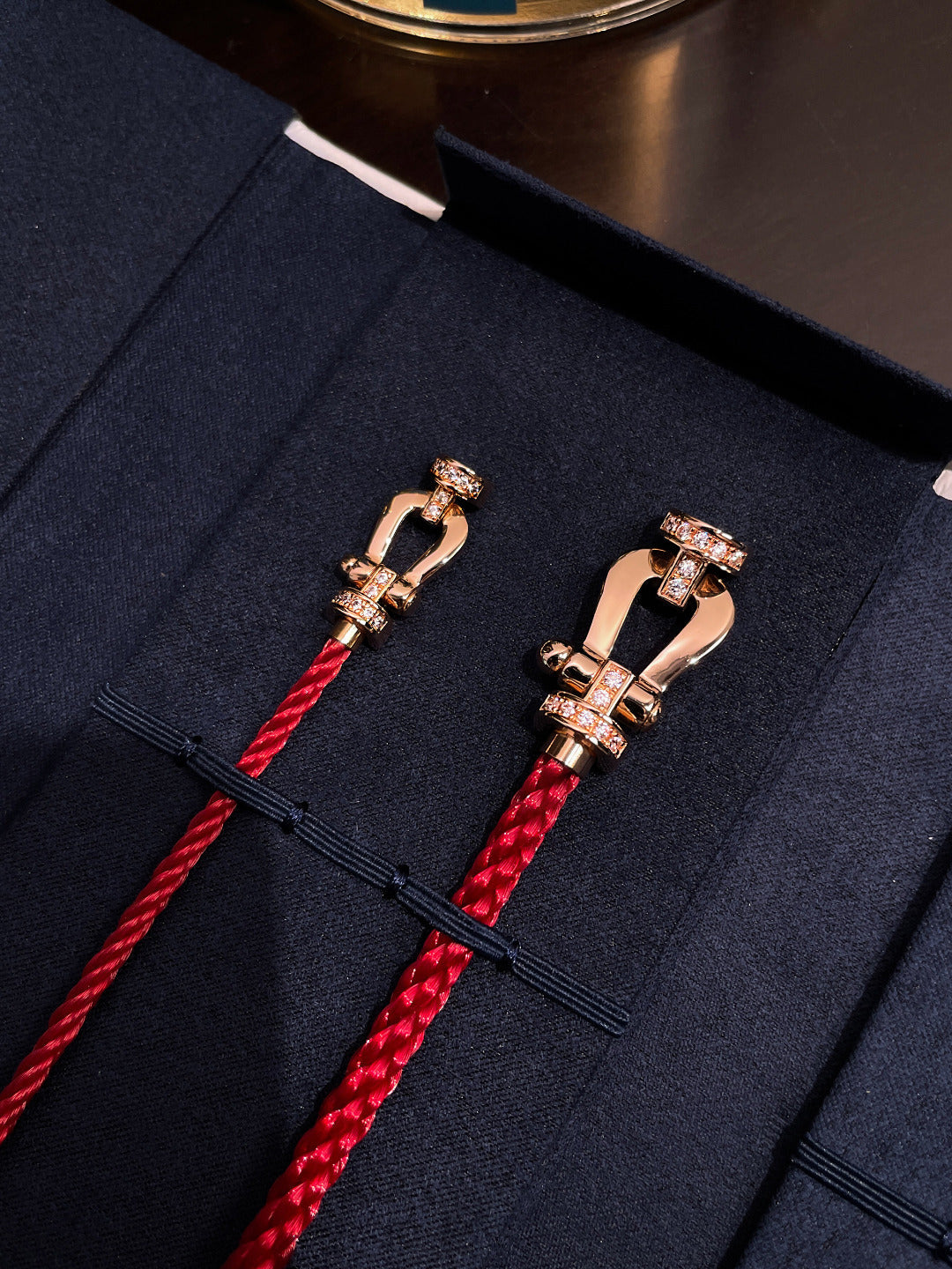 [Vicky]FORCE 10 HALF DIAMOND PINK GOLD RED CORDERI LARGE AND MEDIUM MODEL