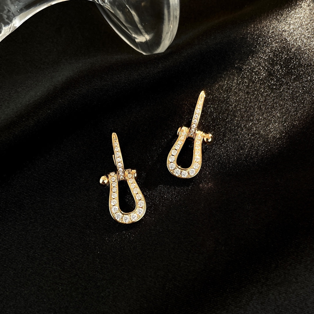 [Vicky]FORCE 10 FULL DIAMOND DROP EARRINGS MEDIUM MODEL