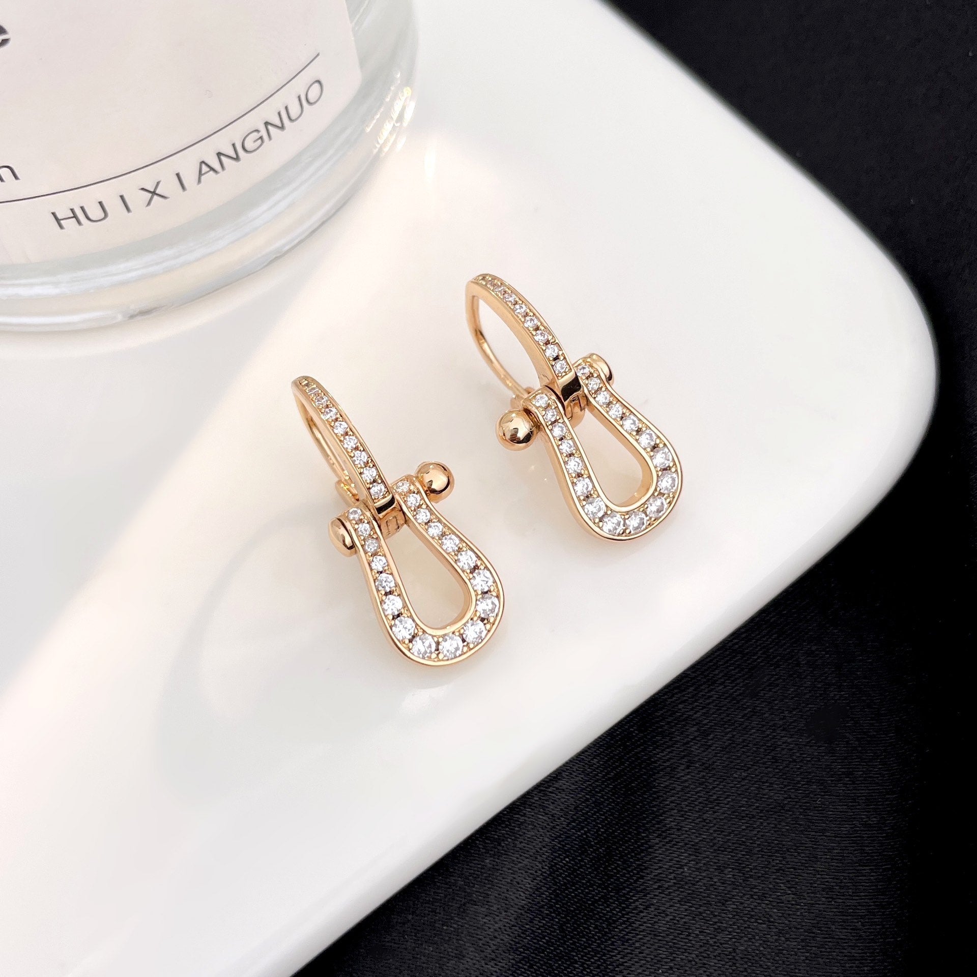 [Vicky]FORCE 10 FULL DIAMOND DROP EARRINGS MEDIUM MODEL
