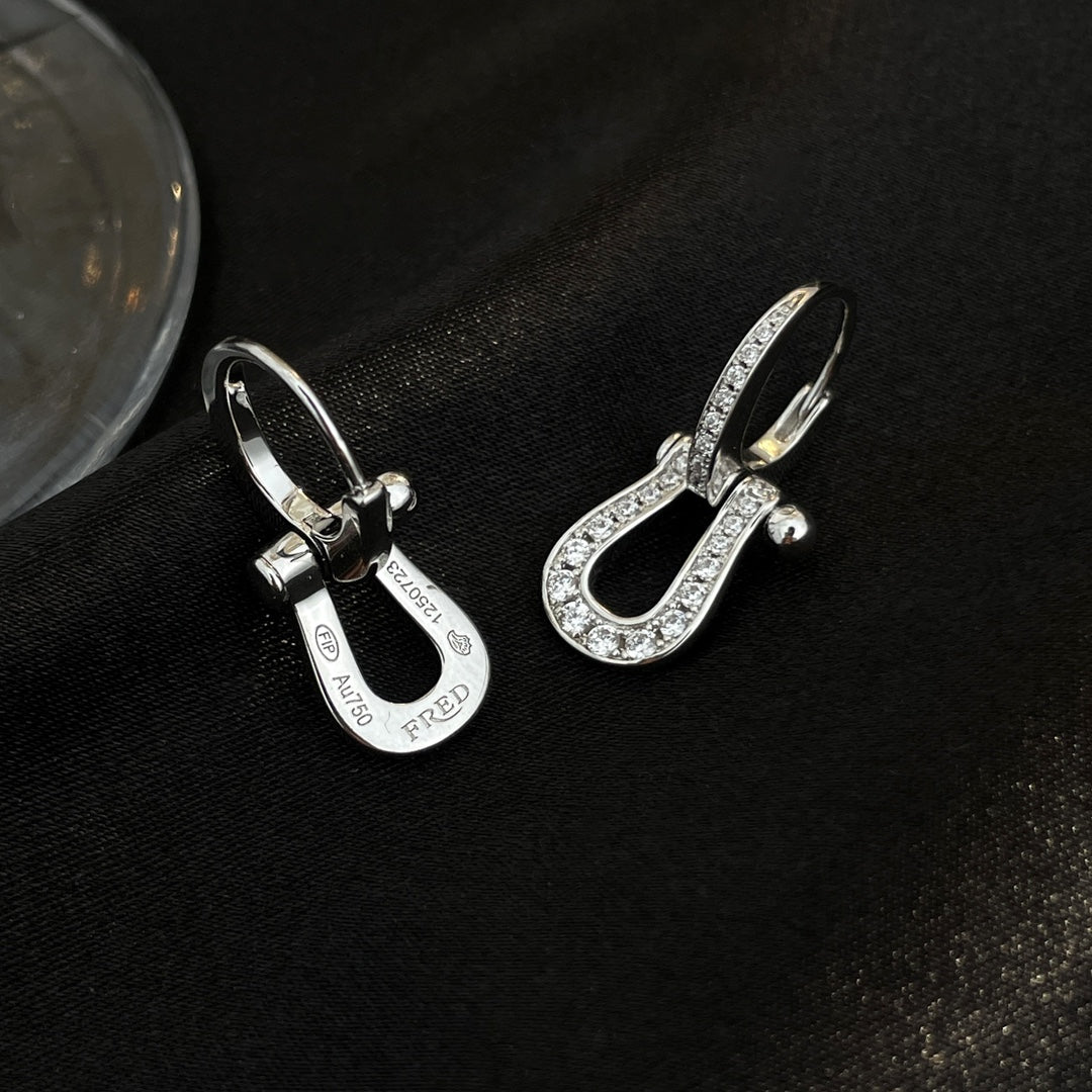 [Vicky]FORCE 10 FULL DIAMOND DROP EARRINGS MEDIUM MODEL