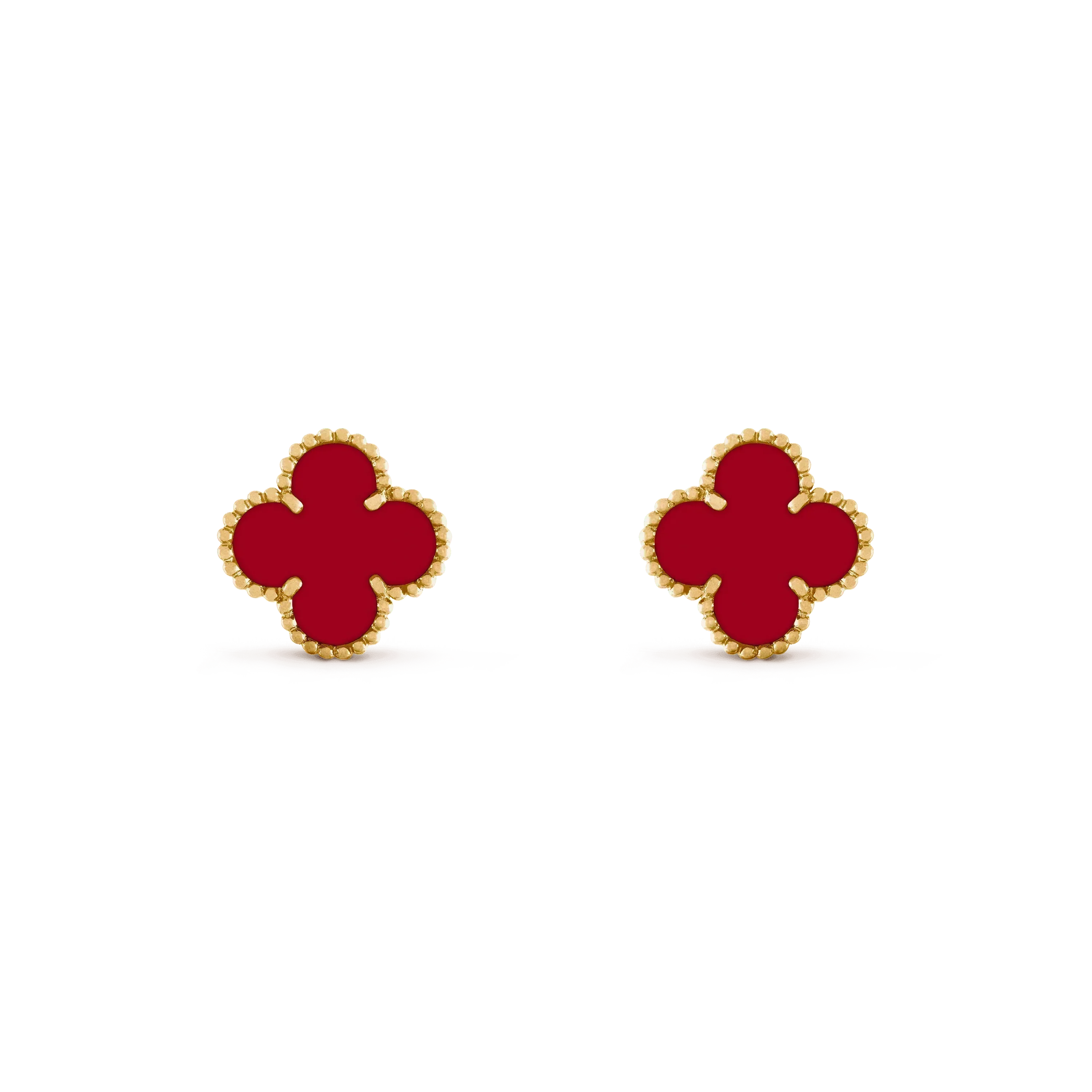 [Vicky]CLOVER MEDIUM 1 MOTIFS CARNELIAN  EARRINGS