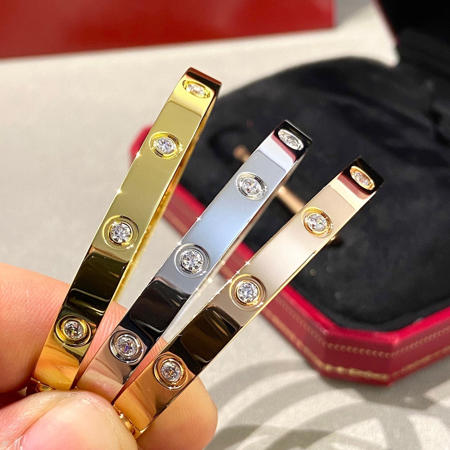 [Vicky]LOVE BRACELET 6.1MM 10 DIAMONDS