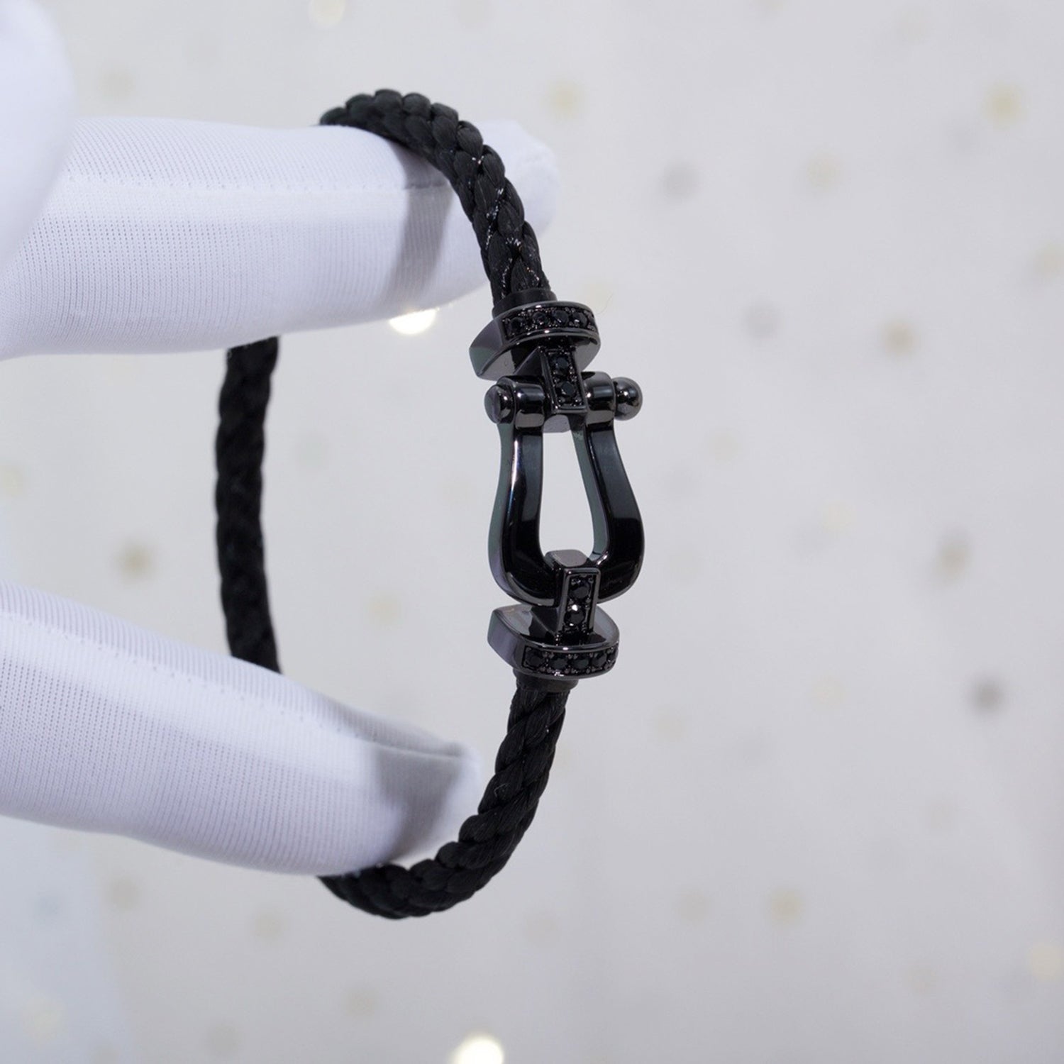 [Vicky]FORCE LARGE SERIES HORSESHOE BLACK SAMURAI BRACELET