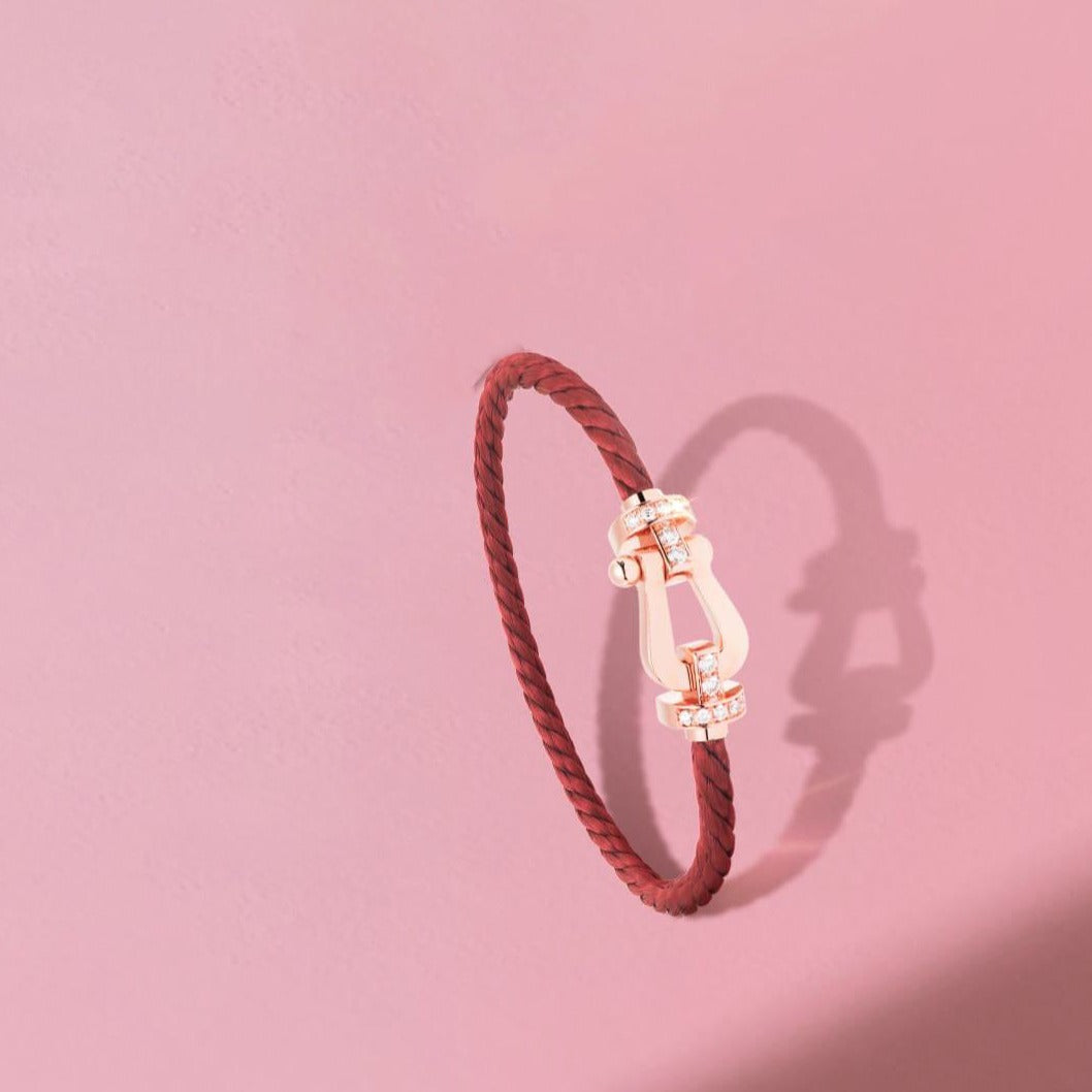 [Vicky]FORCE 10 HALF DIAMOND PINK GOLD RED CORDERI LARGE AND MEDIUM MODEL