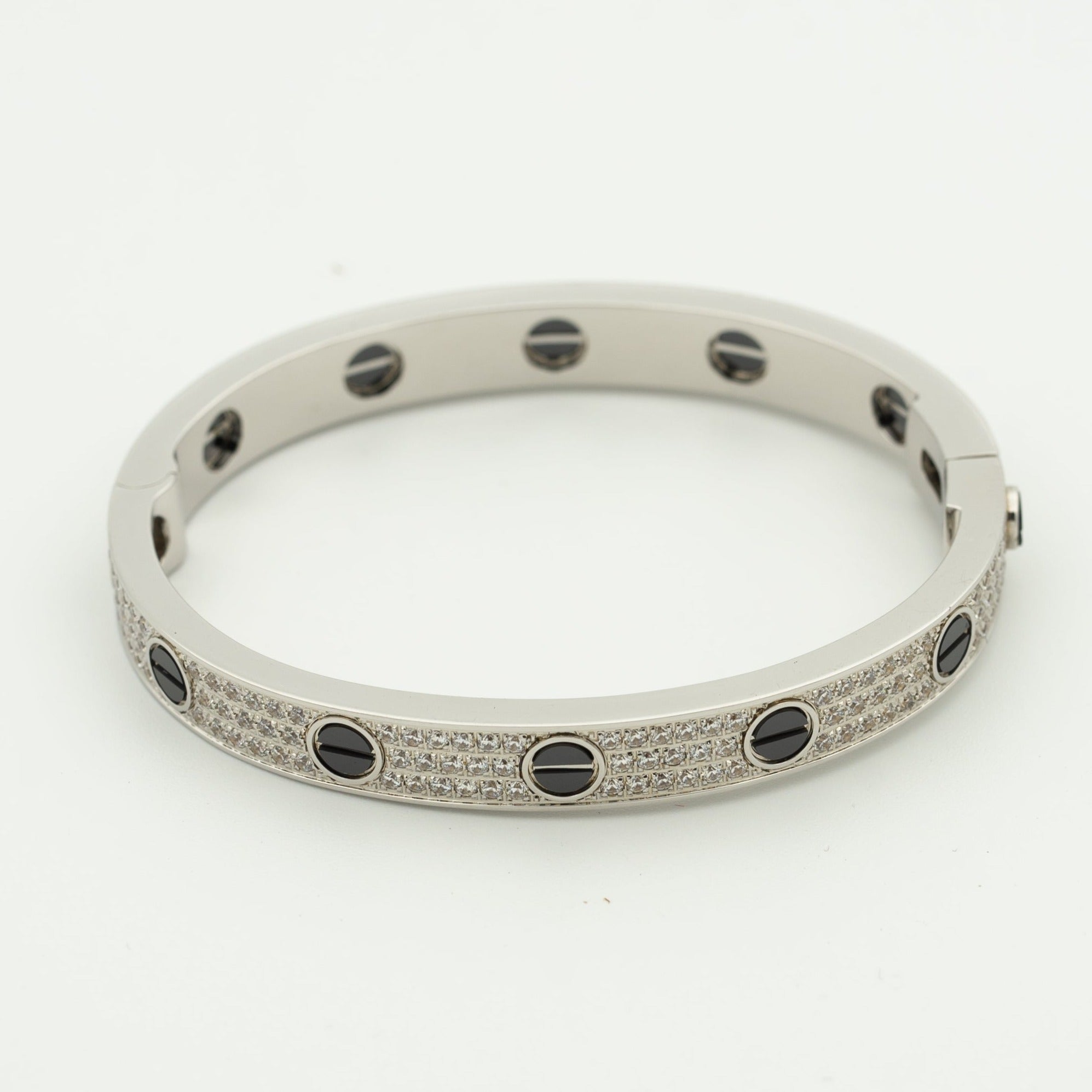 [Vicky]LOVE BRACELET 6.1MM DIAMOND-PAVED CERAMIC