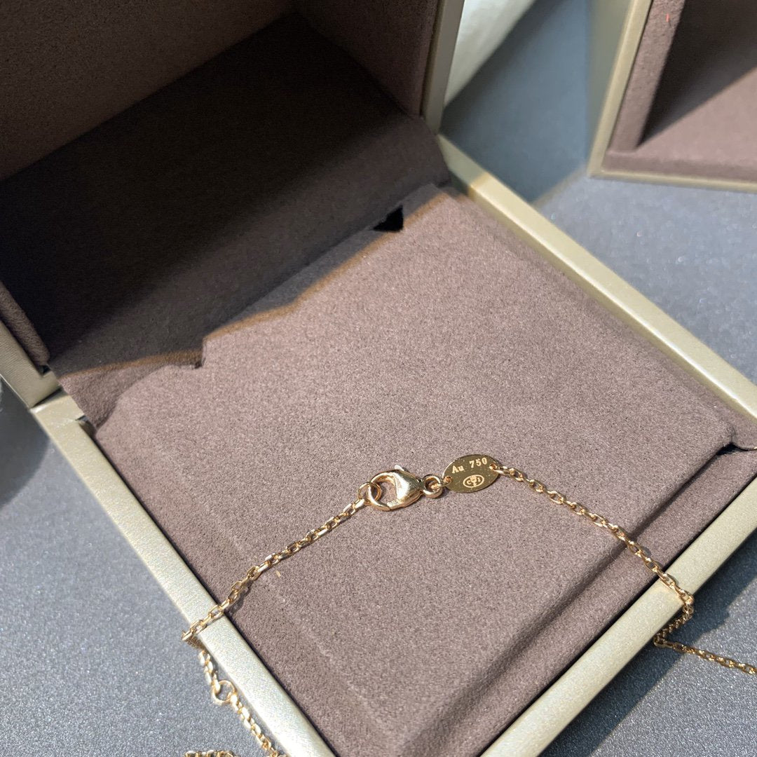 [Vicky]JEUX DE PINK GOLD DIAMOND NECKLACE