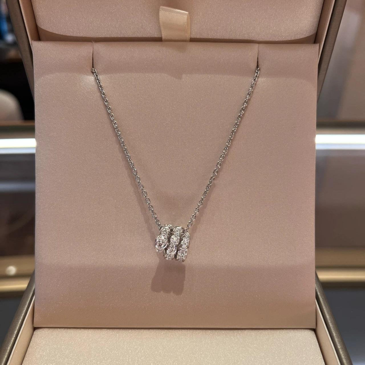 [Vicky]SERPENTI  NECKLACE DOUBLE RING DIAMOND