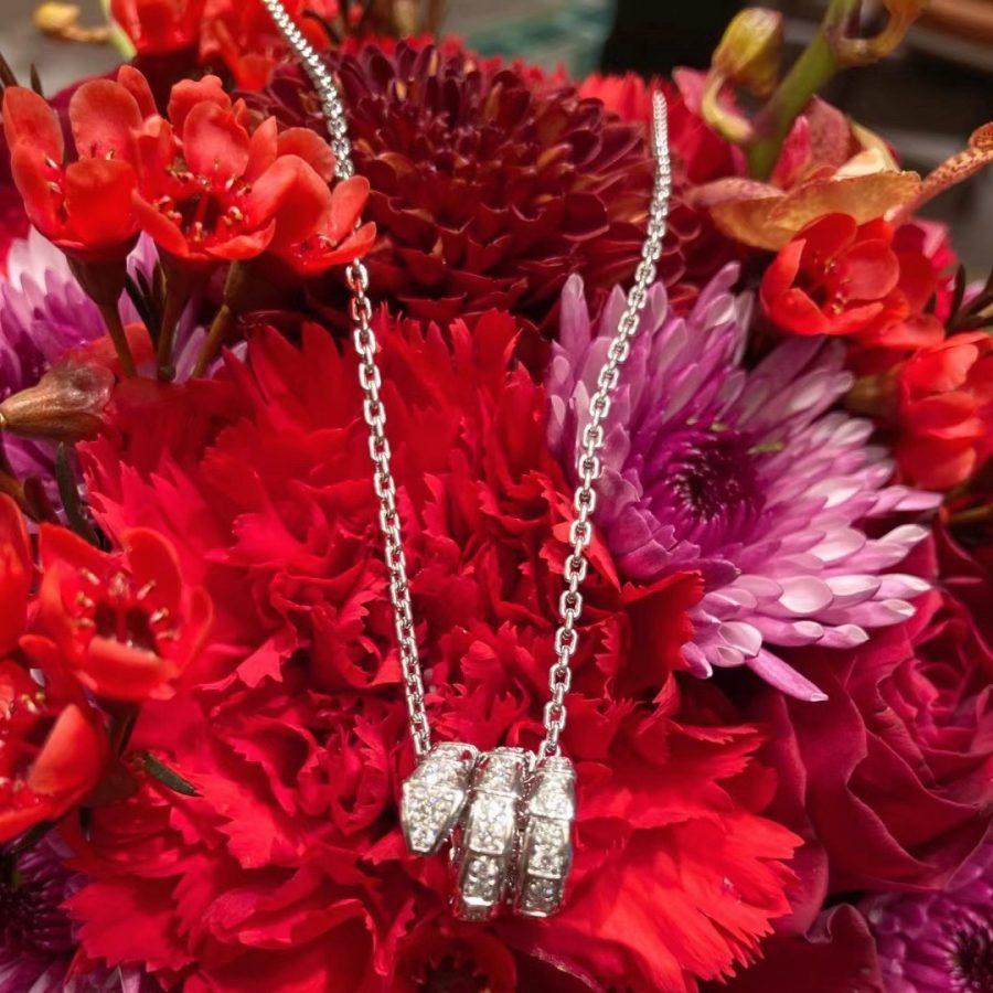 [Vicky]SERPENTI  NECKLACE DOUBLE RING DIAMOND