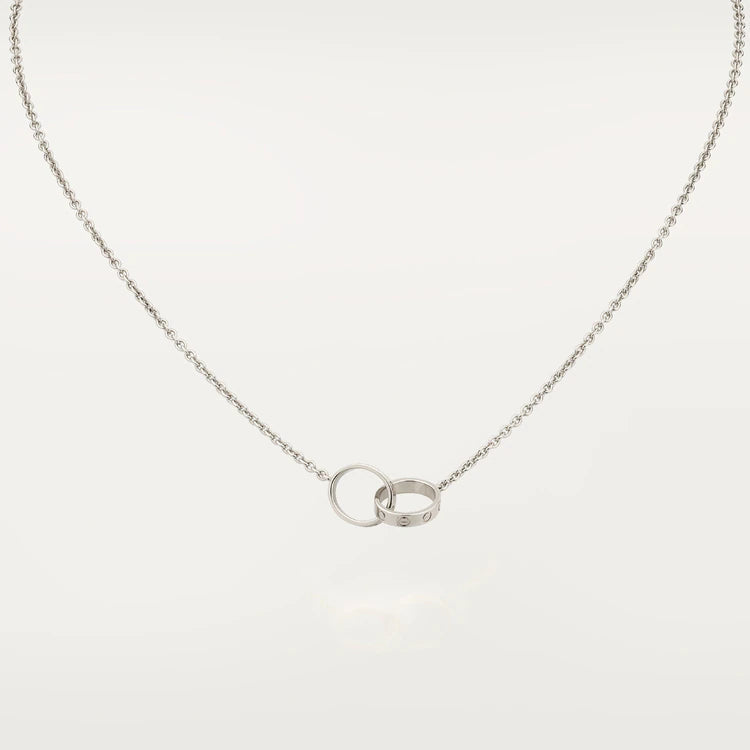 [Vicky]LOVE NECKLACE PINK GOLD AND SILVER