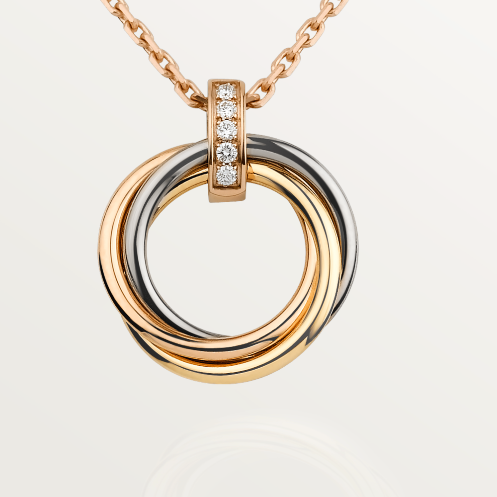[Vicky]TRINITY NECKLACE GOLD  DIAMONDS