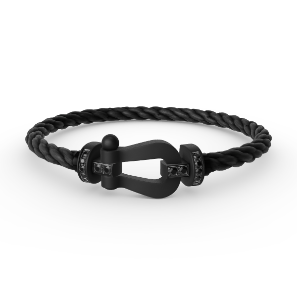 [Vicky]FORCE LARGE SERIES HORSESHOE BLACK SAMURAI BRACELET