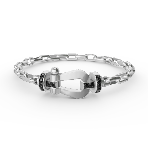 [Vicky]FORCE LARGE HORSESHOE CLASP  METAL BRACELET