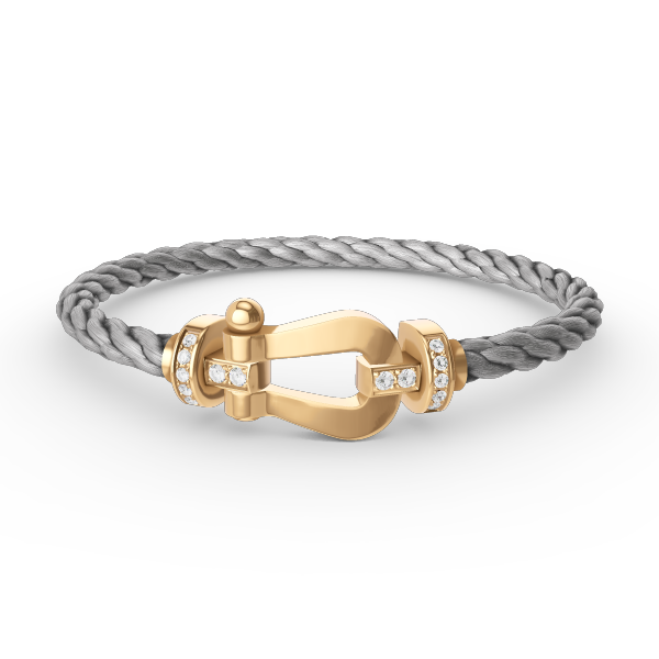 [Vicky]FORCE LARGE HORSESHOE HALF DIAMOND BRACELET GOLD