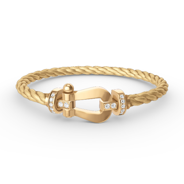 [Vicky]FORCE LARGE HORSESHOE HALF DIAMOND BRACELET GOLD