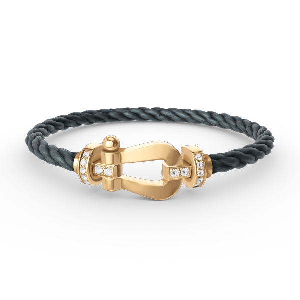 [Vicky]FORCE LARGE HORSESHOE HALF DIAMOND BRACELET GOLD
