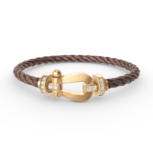[Vicky]FORCE LARGE HORSESHOE HALF DIAMOND BRACELET GOLD