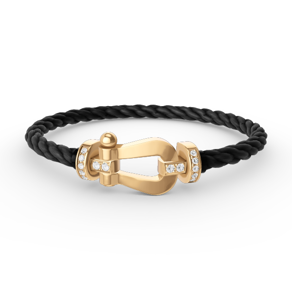 [Vicky]FORCE LARGE HORSESHOE HALF DIAMOND BRACELET GOLD