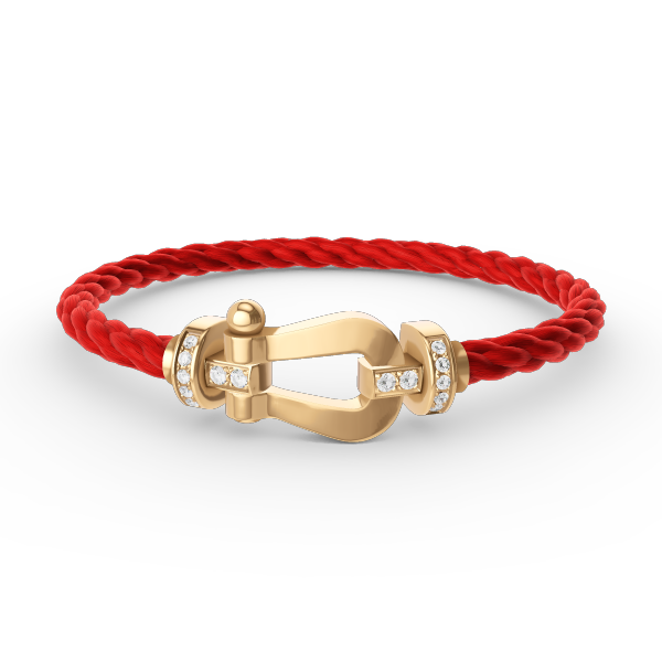 [Vicky]FORCE LARGE HORSESHOE HALF DIAMOND BRACELET GOLD