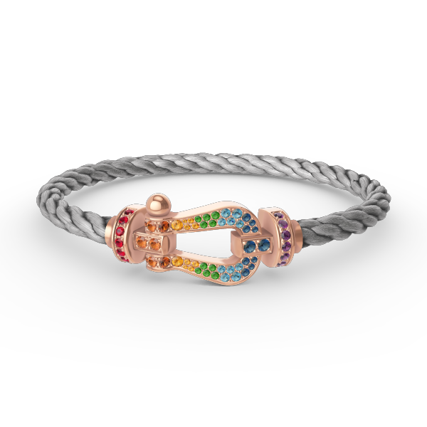 [Vicky]FORCE LARGE HORSESHOE  COLORED DIAMOND BRACELET ROSE GOLD