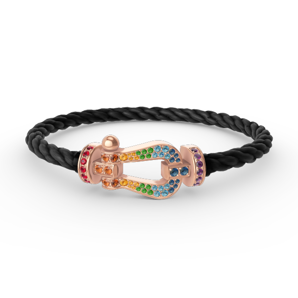 [Vicky]FORCE LARGE HORSESHOE  COLORED DIAMOND BRACELET ROSE GOLD