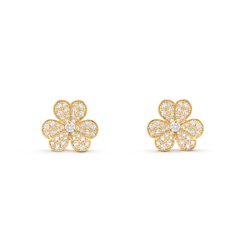 [Vicky]FRIVOLE GOLD FLOWER DIAMOND EARRINGS