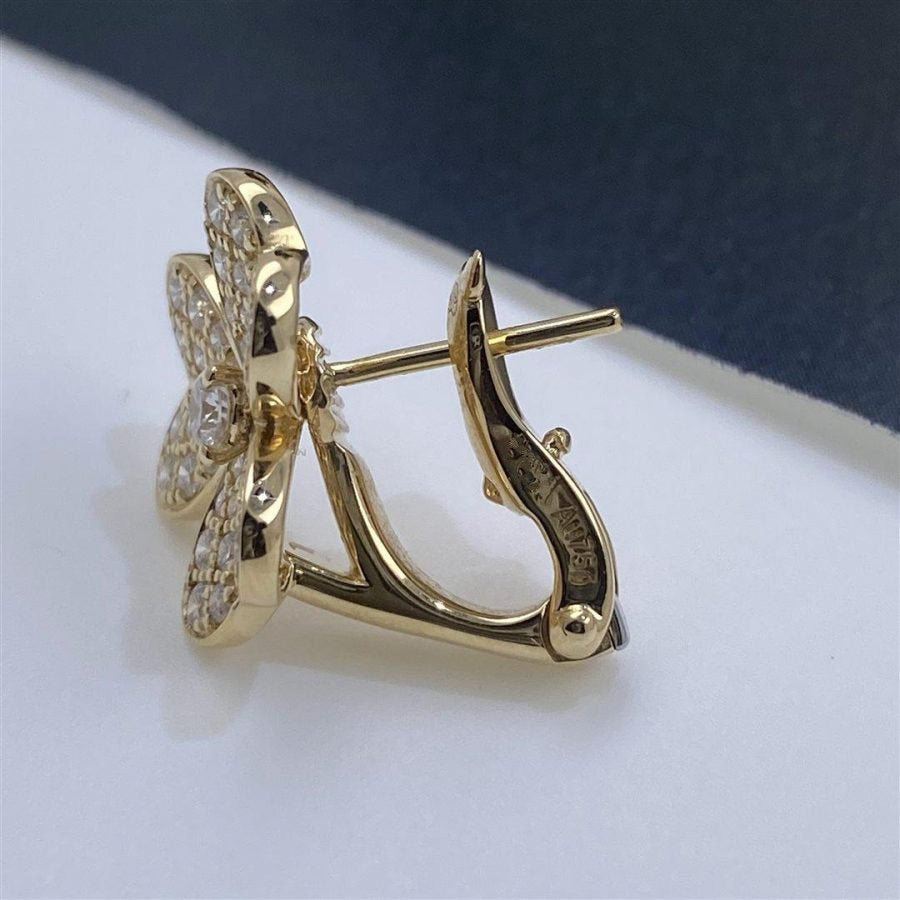 [Vicky]FRIVOLE GOLD FLOWER DIAMOND EARRINGS