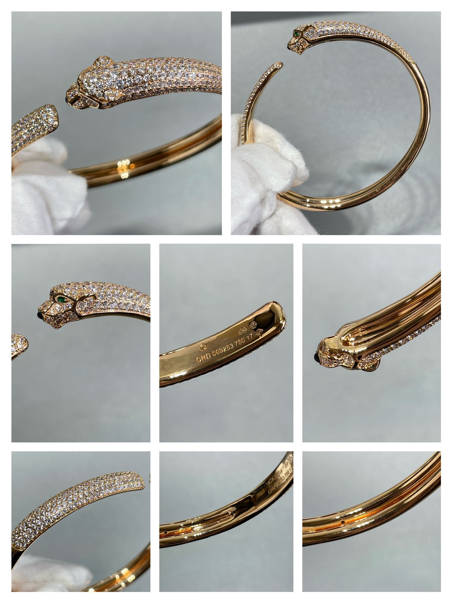 [Vicky]PANTHERE FULL DIAMOND OPEN BRACELET