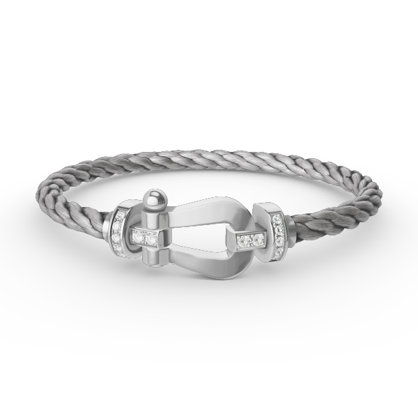 [Vicky]FORCE LARGE HORSESHOE HALF DIAMOND BRACELET SILVER